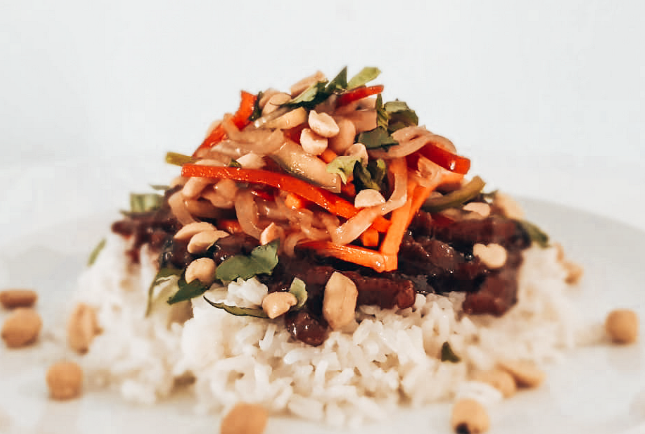 Beef and Basil Coconut Lemon Rice